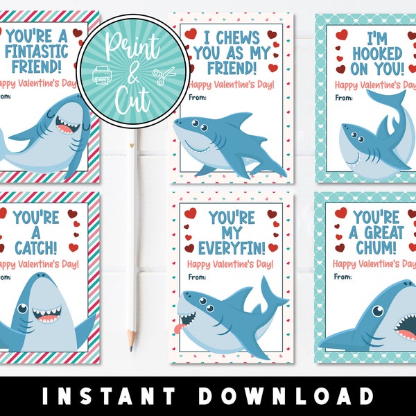 Shark Valentines - Etsy