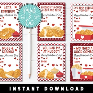 Chicken Nugget Valentines, Printable Valentine&#39;s Day Cards, Valentine Cards, Printable Valentines, Valentines Download, School Valentines