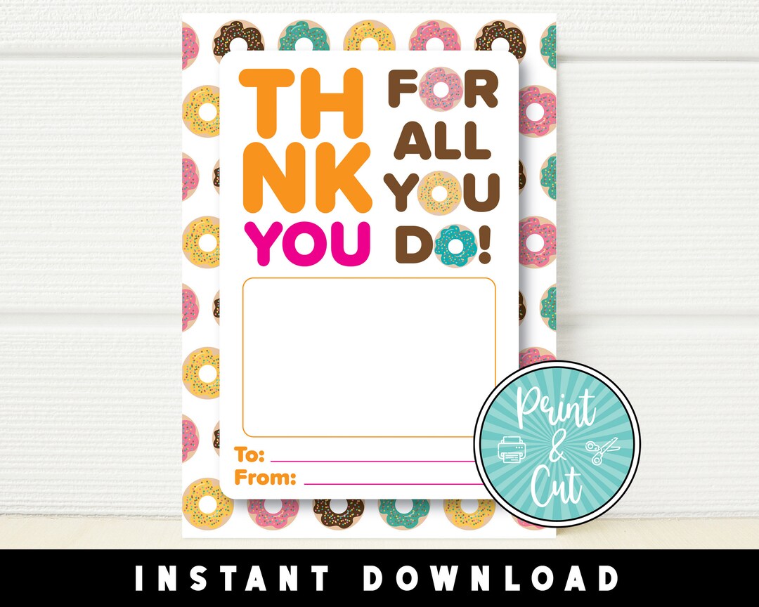 Dunkin Gift Card Holder, Printable Gift Card Holder, Gift Card Holder ...