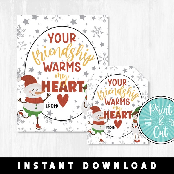 Christmas Holiday Friendship Gift Tag, Friendship Gift Tag, Christmas Gift Tag, Holiday Gift Tag, Printable Card, Friend Christmas Gift