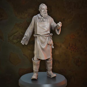 Piers Villager Shopkeeper - 28/32/35mm - Great Grimoire - Dungeons and Dragons - Pathfinder - Great Folks - Townsfolk