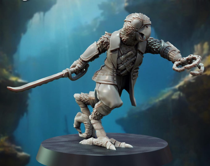 Kenny Sailor or Pirate (Birdfolk)- 28mm - The Printing Goes Ever On - Dungeons and Dragons - Pathfinder - Fantasy
