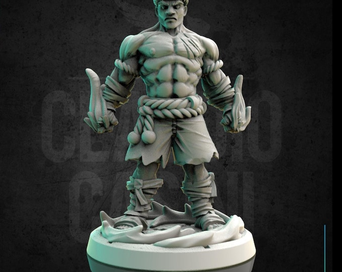 Human, Elf, Half Orc, or Tiefling Male Kickboxer - 32mm - Claudio Casini Art  - Dungeons and Dragons, Pathfinder! 0240