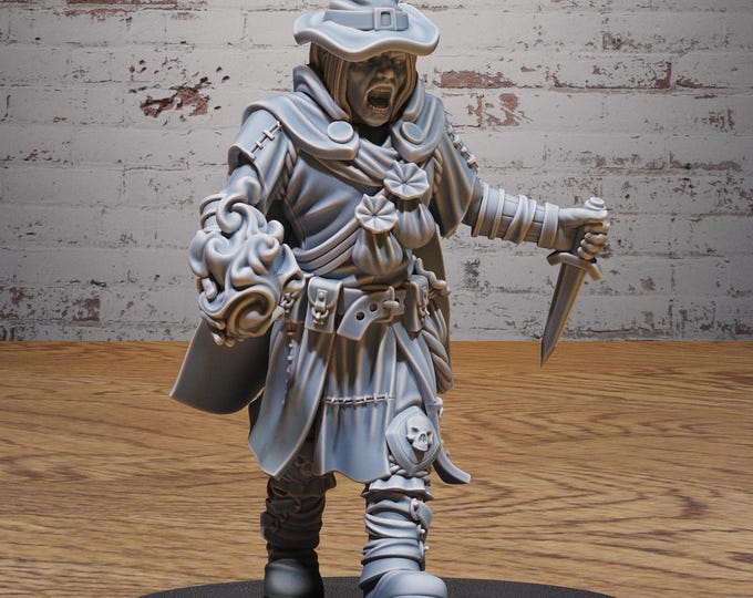 Bandit Mage - True 28/32mm Scale - Epic Miniatures - Adventurers Guild