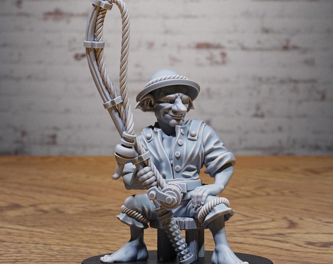 Goblin Tribe Fisherman - 28/32mm Scale - Epic Miniatures - Goblin Camp - Dungeons and Dragons - Pathfinder