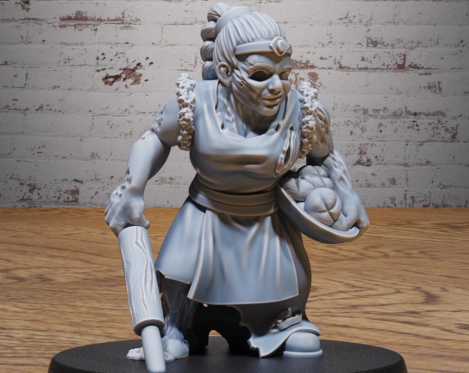 Zombie Villager Dwarf Female - True 28mm Scale - Epic Miniatures - Bloody Night