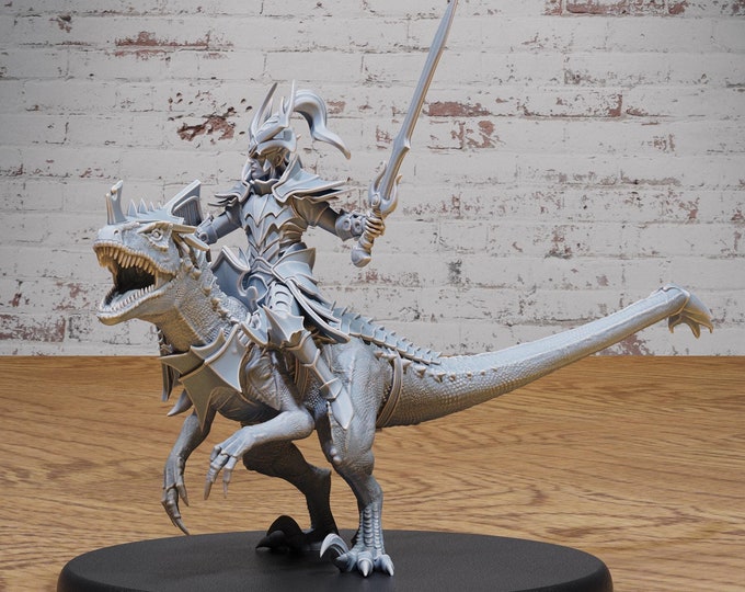Dark Elf or Drow Army Raptor Mount with Rider - True 28mm Scale - Epic Miniatures - Vol. 2 42-43