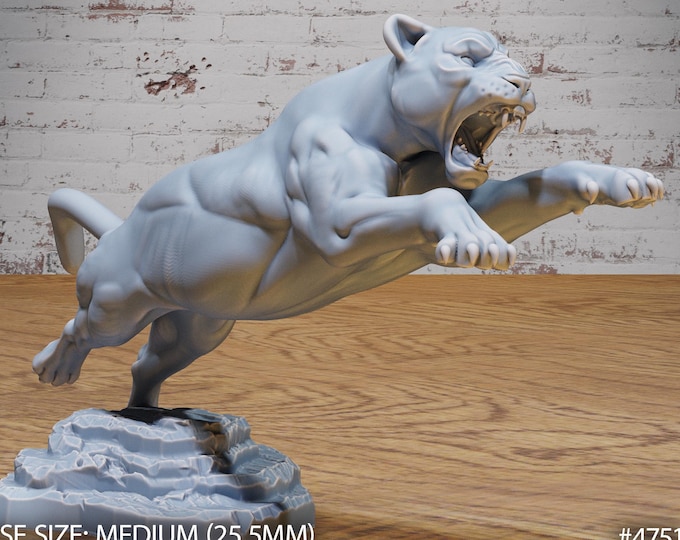 Black Panther - 28mm Scale - Epic Miniatures - Old Fables - Black Panther mounted version available!