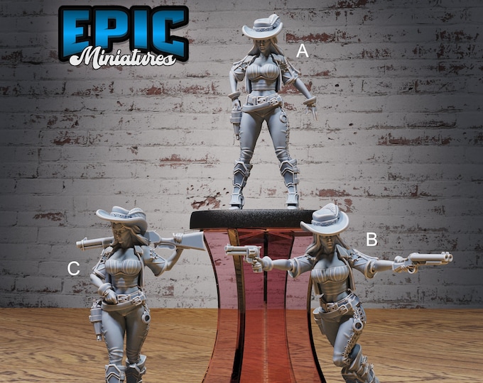 Female Gunslinger - 28mm Scale - Epic Miniatures - Fantasy Wild West