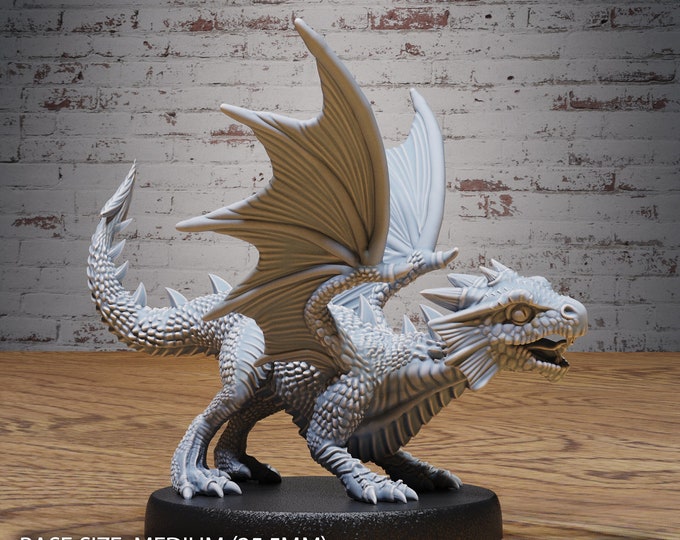 Red Dragon Wyrmling (Baby Dragon!) - 28mm Scale - Epic Miniatures - Elemental Lands - For 25mm Base