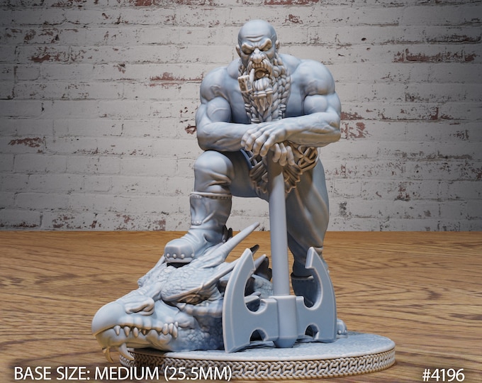 Dwarf Dragonslayer - 28mm Scale - Epic Miniatures - Dwarf Mountain - Base Included!