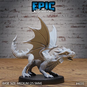Red Dragon Wyrmling (Baby Dragon!) - 28/32mm Scale - Epic Miniatures - Elemental Lands - For 25mm Base