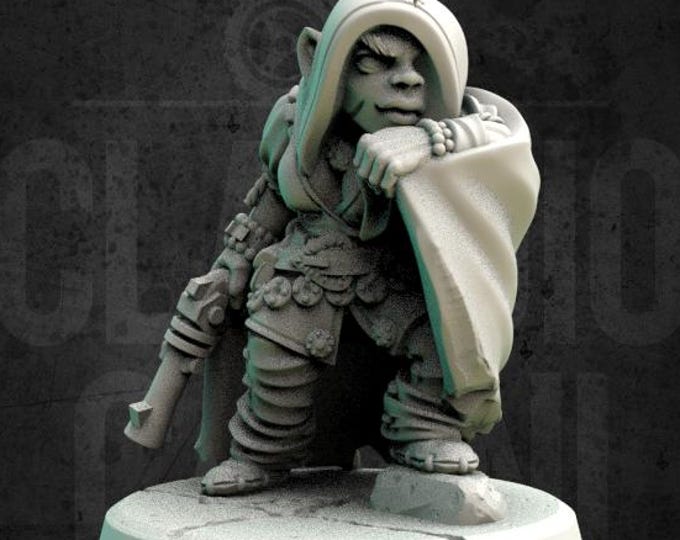 Handling Rogue With Cape and Knives - 28mm or 32mm - Claudio Casini Art - Dungeons And Dragons - Pathfinder - 0156