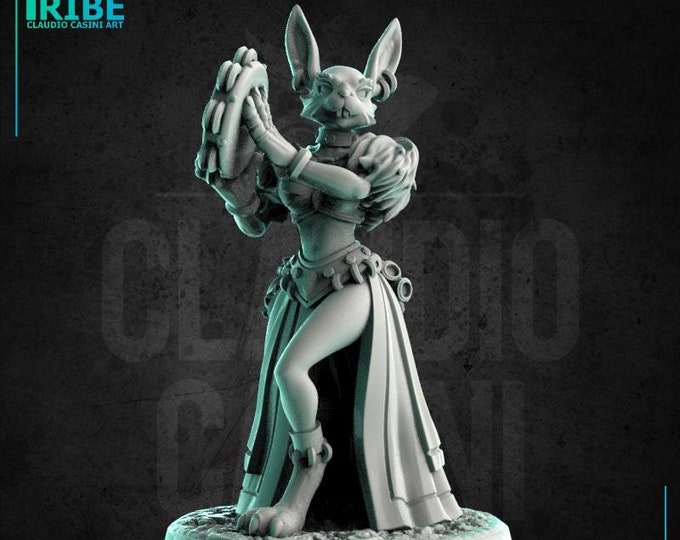 Rabbitfolk (Herrengon) Female Bard - 28mm or 32mm - Claudio Casini Art - Dungeons and Dragons, Pathfinder! 0211