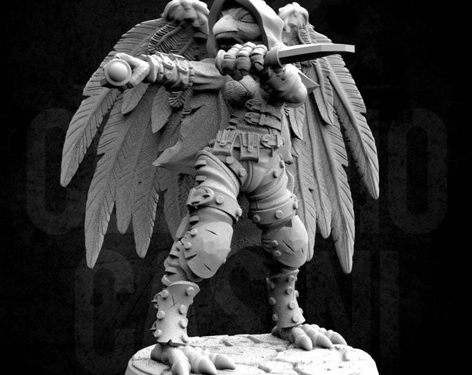 Feather Folk (Aarakocra) Thief/Rogue - 28mm or 32mm - Claudio Casini Art - Also good for post apocalyptic gaming! 0106