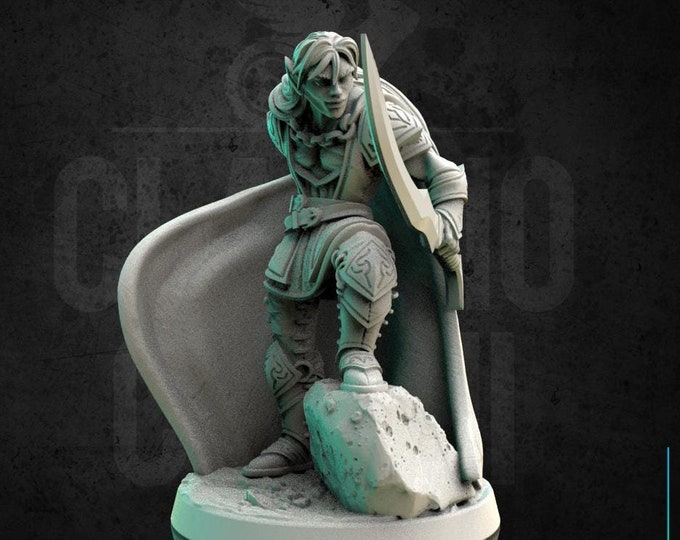 Elf Ranger (Archer) with Pictured Base - 28mm or 32mm - Claudio Casini Art - Dungeons and Dragons, Pathfinder! 0216