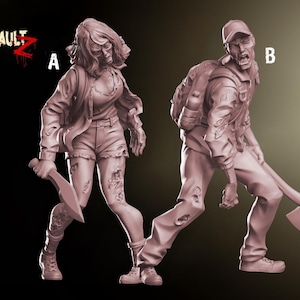 Zombie Survivors - 28mm or 32mm - VaultZ - For games like Zombicide, This Is Not A Test, County Road Z