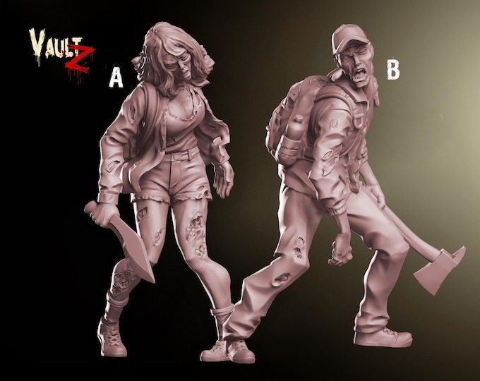 Zombie Survivors - 28mm or 32mm - VaultZ - For games like Zombicide, This Is Not A Test, County Road Z