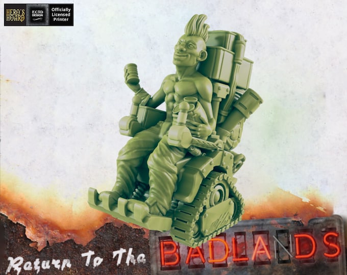 Wheelie - 32mm - Post-Apocalyptic - Return To The Badlands - EC3D Designs - Great for Games like Fallout Wasteland Warfare!