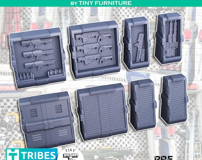 Gun lockers -  28mm/32mm - Tiny Furniture - UNPAINTED