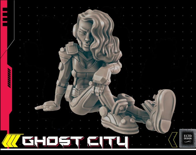 Woman on Smoke Break - Cyberpunk NPC - 28mm or 32mm - Ghost City