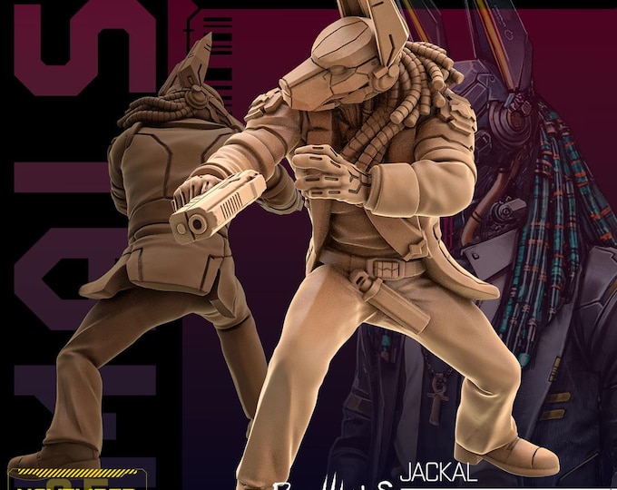 Jackal (2 poses available) - 28/32mm - Unit9 - Cyberpunk/science Fiction/Futuristic/Cybernetics miniatures