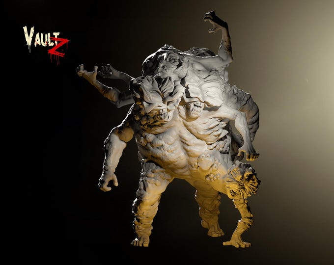 King Fungus Zombie - Needs 60mm Base- 28mm or 32mm - VaultZ - For games like Zombicide, This Is Not A Test, County Road Z