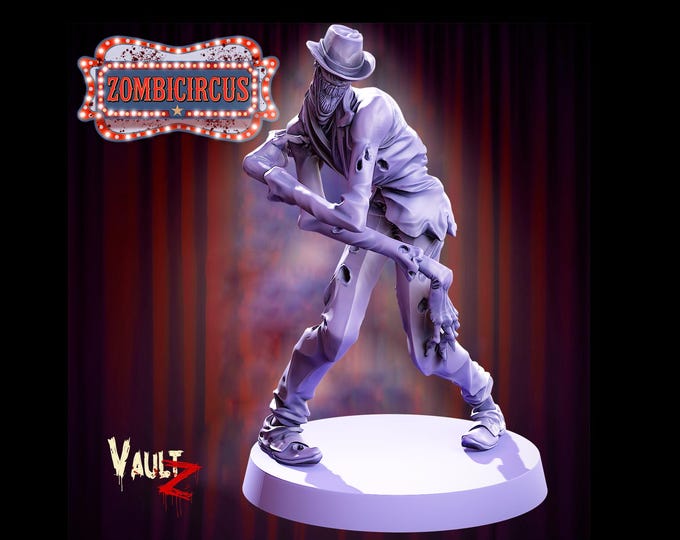 Zombie Clown 1 - 28mm/32mm - VaultZ - Zombie Circus - For games like Zombicide, This Is Not A Test, County Road Z