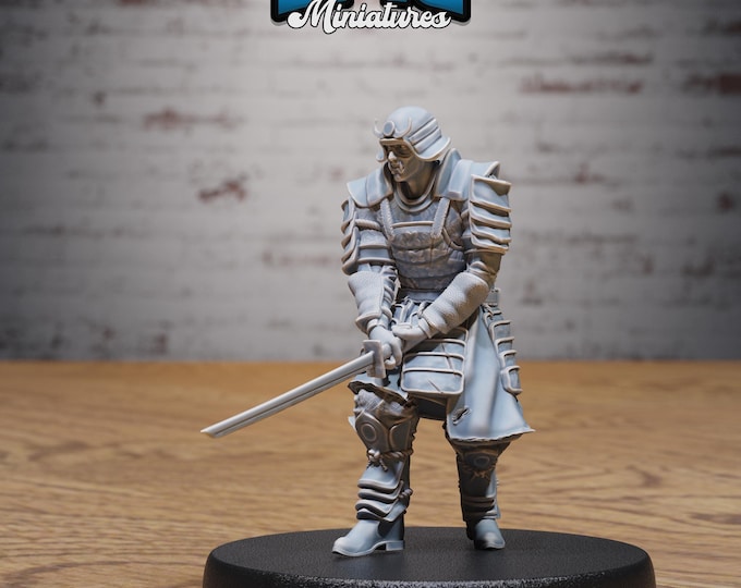 Half-Blood Samurai - 28/32mm Scale - Epic Miniatures - Secretive East - Dungeons and Dragons - Pathfinder