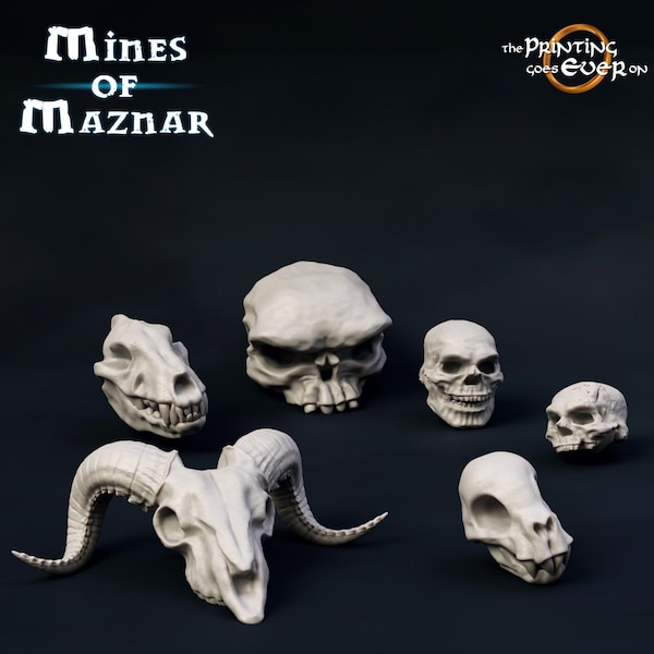 Skulls for basing and terrain - 28mm/32mm - The Printing Goes Ever On - Dungeons and Dragons - Pathfinder - Fantasy