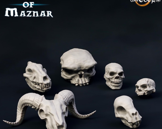 Skulls for basing and terrain - 28mm/32mm - The Printing Goes Ever On - Dungeons and Dragons - Pathfinder - Fantasy