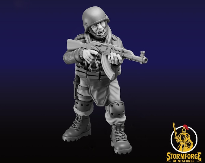 Soldier 2 with rifle - 28 or 32mm - Stormfront Miniatures- Tales From The Radiation Zone - Postapocalypse Survivor