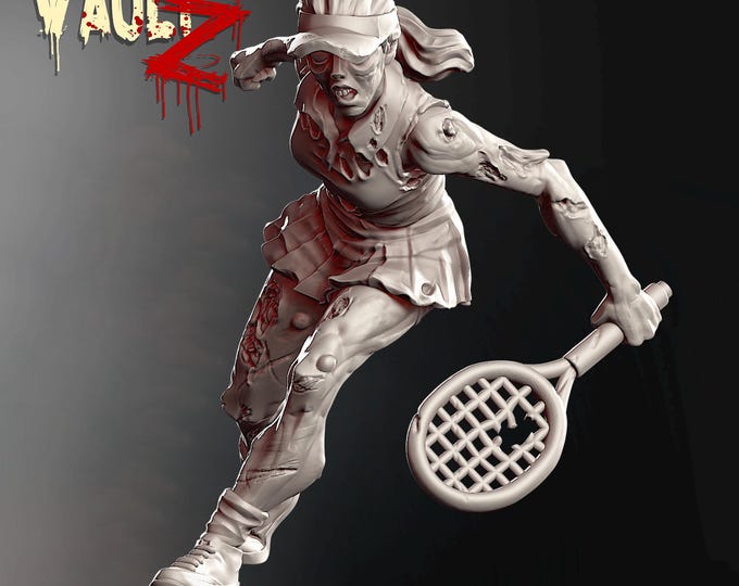 Tennis Zombie - 28/32mm - VaultZ - For games like Zombicide, This Is Not A Test, County Road Z