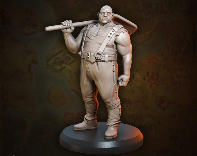 Beorn Male Villager with Shovel - 28/32/35mm - Great Grimoire - Dungeons and Dragons - Pathfinder - Great Folks - Townsfolk