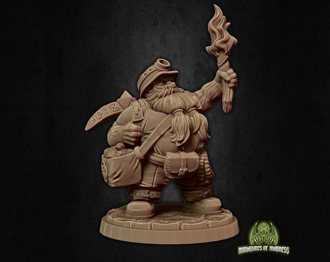 Baldur The Adventurer (Dwarf Miner) - 32mm