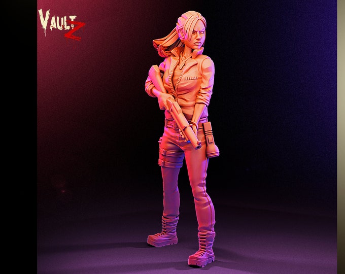 Caroline Female Survivor 32mm - VaultZ - For games like Zombicide, This Is Not A Test, County Road Z