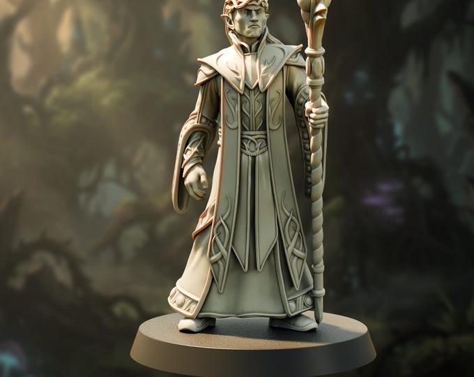 Elven Brightmancer - 28/32mm - The Printing Goes Ever On - Lullaby of Stones - Dungeons and Dragons - Pathfinder - Fantasy