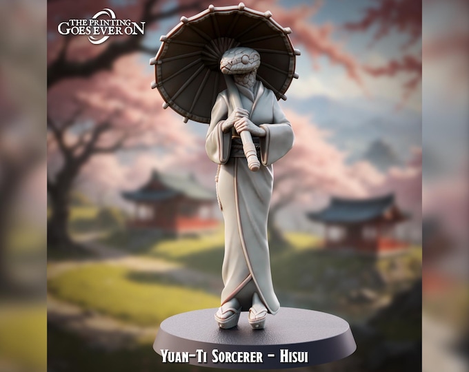 Yuan-Ti Serpentfolk Sorcerer - 28mm - The Printing Goes Ever On - Dungeons and Dragons - Pathfinder - Fantasy