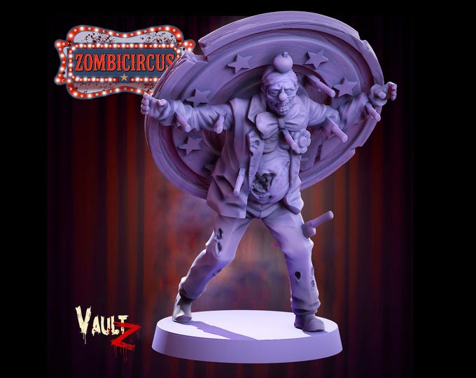 Target Clown Zombie - 32mm - VaultZ - Zombie Circus - For games like Zombicide, This Is Not A Test, County Road Z