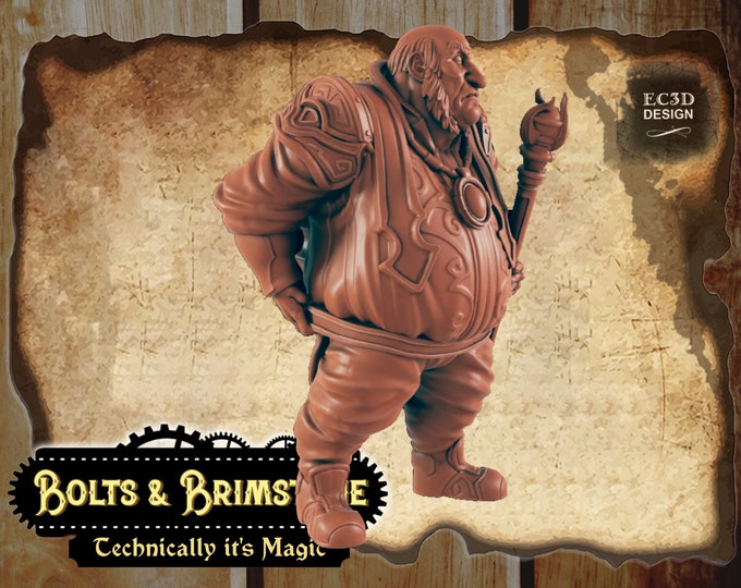 Snooty Nobleman - Includes a base! - True 28/32mm  Scale - EC3D Design - Bolts and Brimstone - Get your steampunk on!