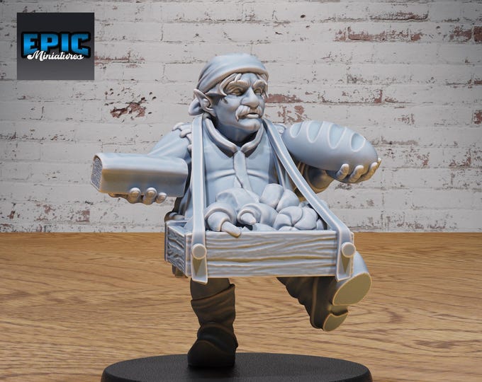 Halfling Villager Baker - True 28mm Scale - Epic Miniatures - Halfling Meadows