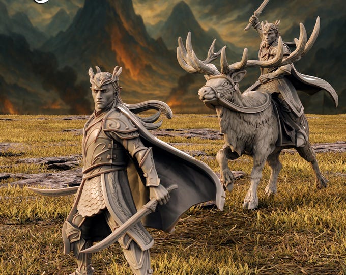 Elven King Thavandir - 28mm/32mm - The Printing Goes Ever On  - Fantasy