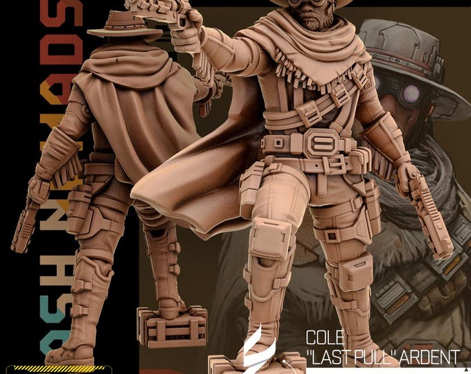 Cole Wasteland Gunslinger (2 poses available) - 28/32mm - Unit9 - Cyberpunk/science Fiction/Futuristic/Cybernetics miniatures
