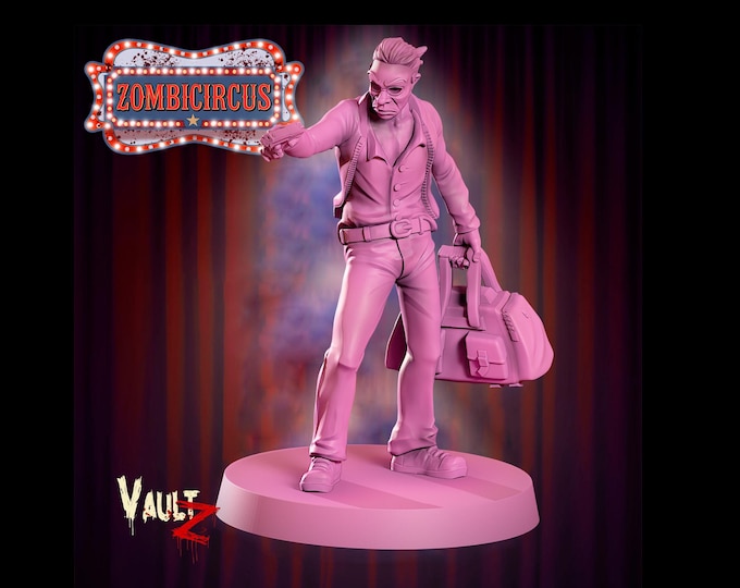 Jack Dyson, survivor medic with pistol - 32mm - VaultZ - Zombie Circus - For games like Zombicide, This Is Not A Test, County Road Z