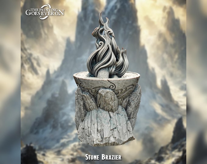 Stone Brazier  - 28mm - The Printing Goes Ever On - Dungeons and Dragons - Pathfinder - Fantasy