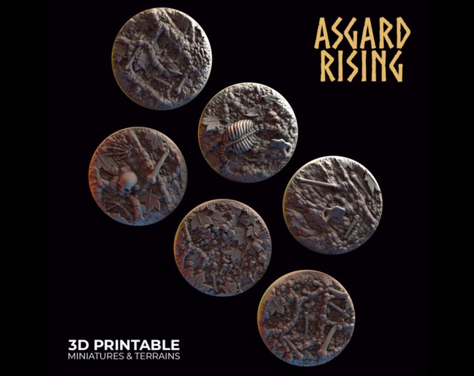Ritual Ground Bases - Set of 8 - 25mm Diameter - Asgard Rising