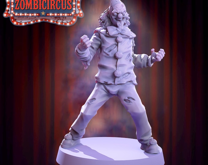 Zombie Clown 4 - The Runner - 32mm - VaultZ - Zombie Circus - For games like Zombicide, This Is Not A Test, County Road Z