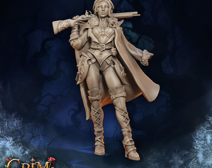 The Huntress Rosalind Breastbone - 28/32/35mm - Great Grimoire - Dungeons and Dragons - Pathfinder - Great Folks - Land Of Craftsmen