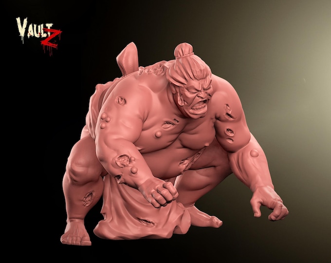 Japanese Sumo Zombie (Large) - 32mm - VaultZ - For games like Zombicide, This Is Not A Test, County Road Z
