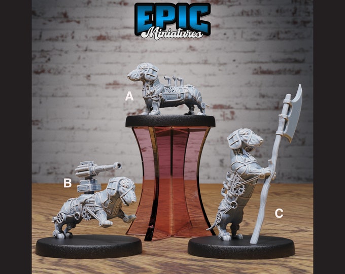 Construct Dachshund - 28mm Scale - Epic Miniatures - Steam Inventions - A Steampooch! Get 'em while they're hot!